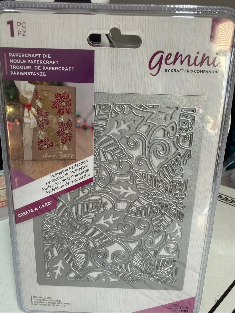 Crafters Companion Poinsettia Perfection Create-a-card Die